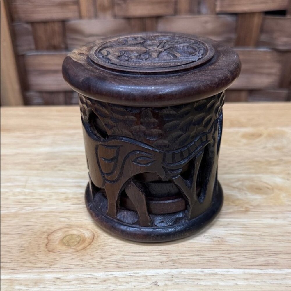 Carved Wooden Elephant Coasters
